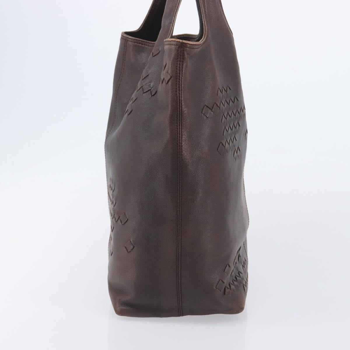 Bottega Veneta INTRECCIATO Hand Bag Leather Brown 131673 Auth ep17096