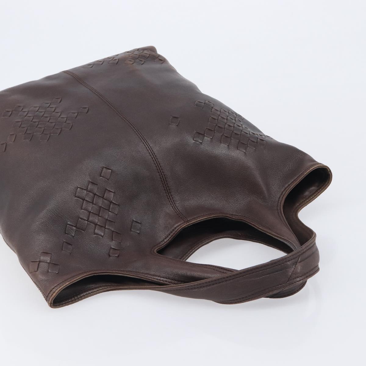 Bottega Veneta INTRECCIATO Hand Bag Leather Brown 131673 Auth ep17096