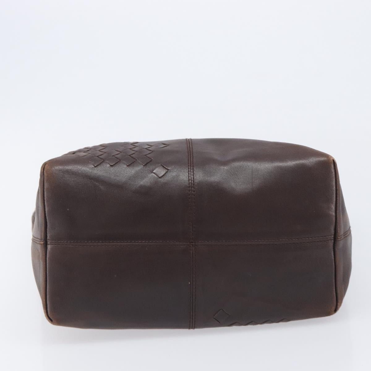 Bottega Veneta INTRECCIATO Hand Bag Leather Brown 131673 Auth ep17096