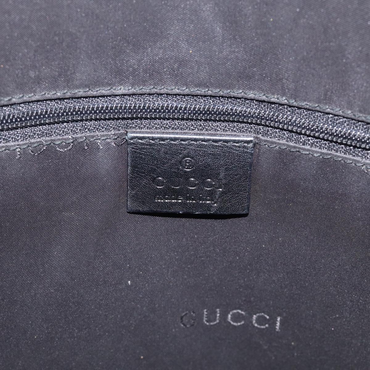 GUCCI Bamboo Tote Bag Leather Black Silver 000 0833 2853 Auth ep17106