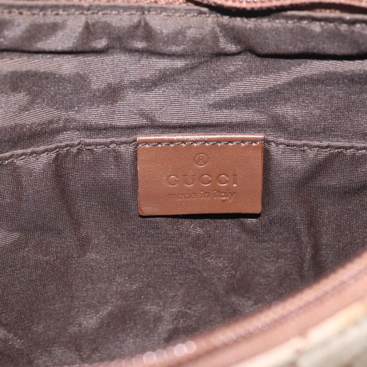 GUCCI GG Canvas Hand Bag Beige Silver 005 0813 Auth ep17109