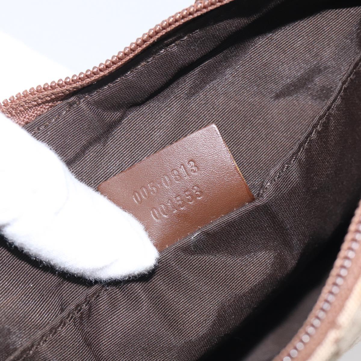 GUCCI GG Canvas Hand Bag Beige Silver 005 0813 Auth ep17109