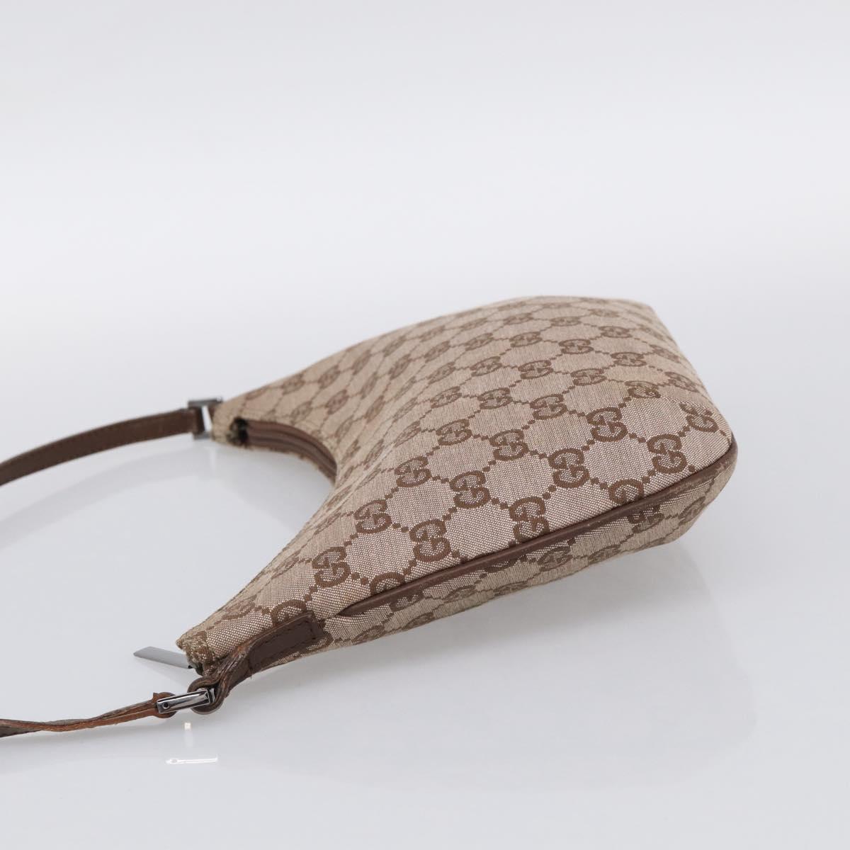 GUCCI GG Canvas Hand Bag Beige Silver 005 0813 Auth ep17109