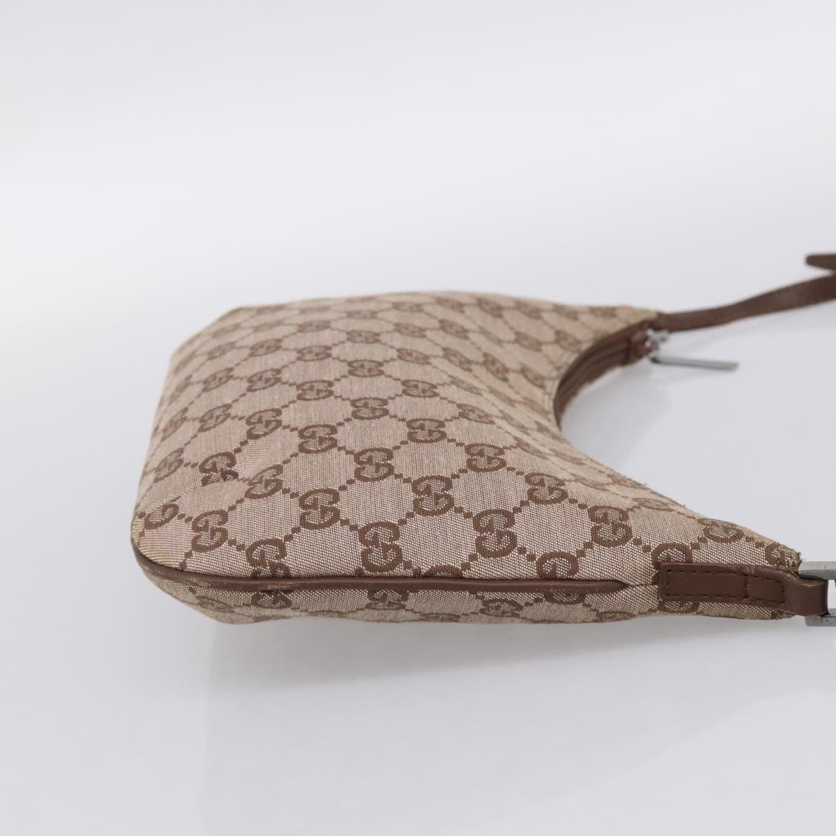 GUCCI GG Canvas Hand Bag Beige Silver 005 0813 Auth ep17109