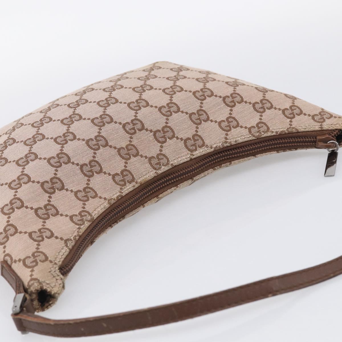 GUCCI GG Canvas Hand Bag Beige Silver 005 0813 Auth ep17109