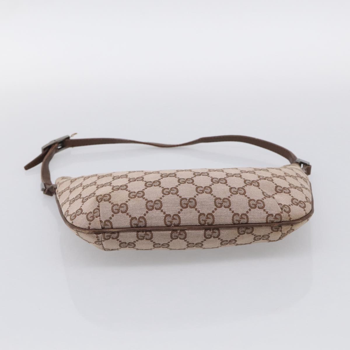 GUCCI GG Canvas Hand Bag Beige Silver 005 0813 Auth ep17109