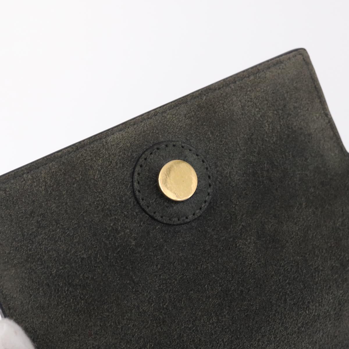 CELINE Micro Belt Hand Bag Leather 2way Gray Gold Auth ep17126V