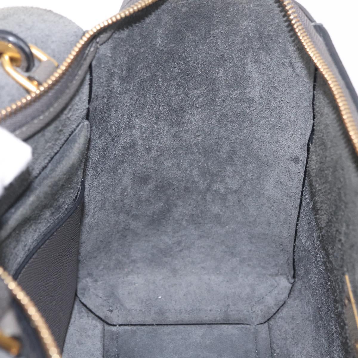 CELINE Micro Belt Hand Bag Leather 2way Gray Gold Auth ep17126V