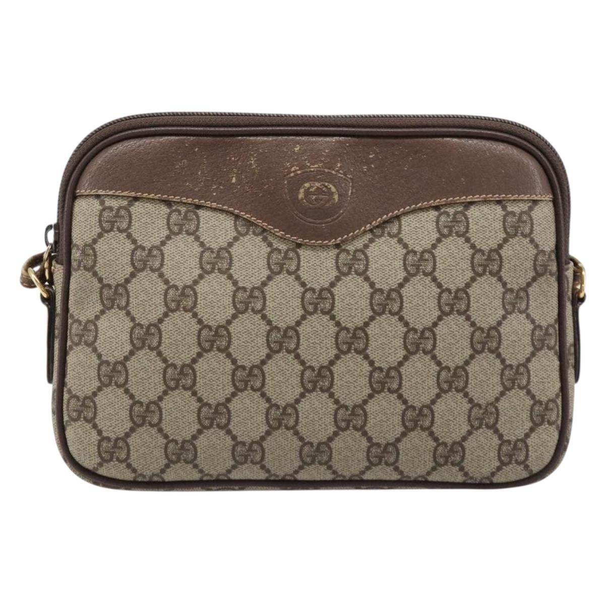 GUCCI GG Supreme Shoulder Bag PVC Beige Gold 007 115 6428 Auth ep17161