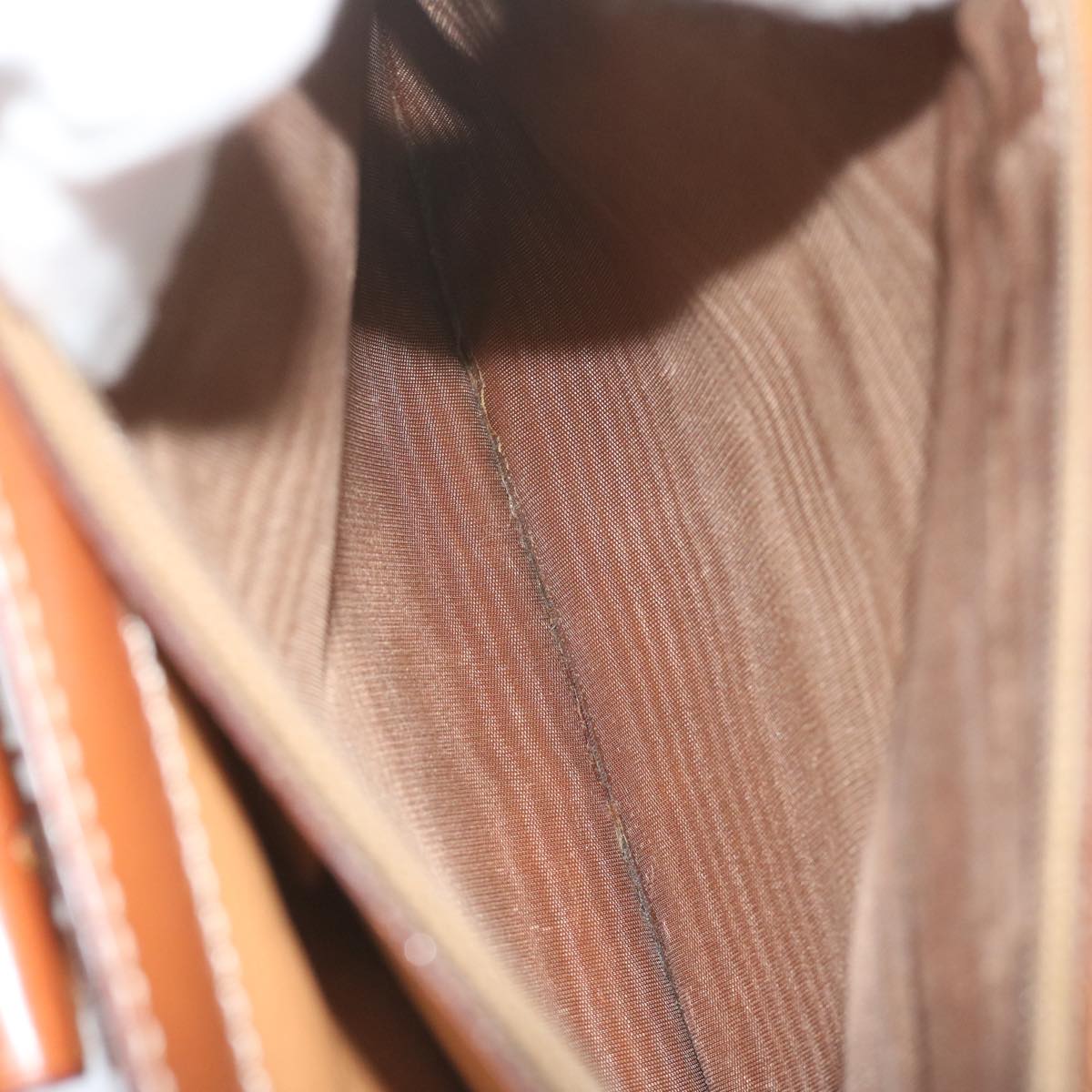 CELINE Macadam Canvas Hand Bag PVC Leather Brown Auth ep2930