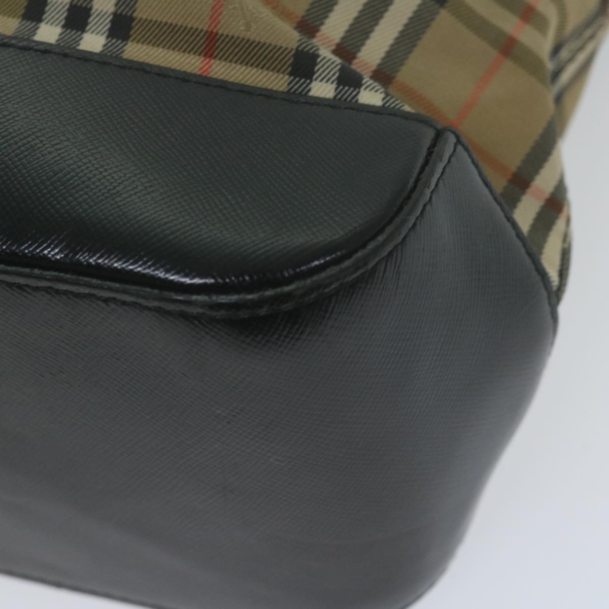Burberrys Nova Check Hand Bag Canvas Beige Auth ep3023