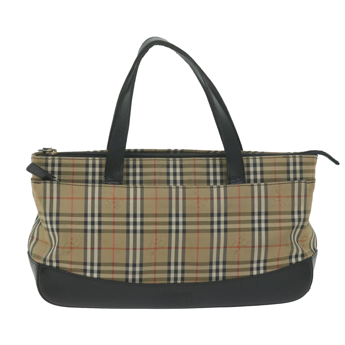 Burberrys Nova Check Hand Bag Canvas Beige Auth ep3023