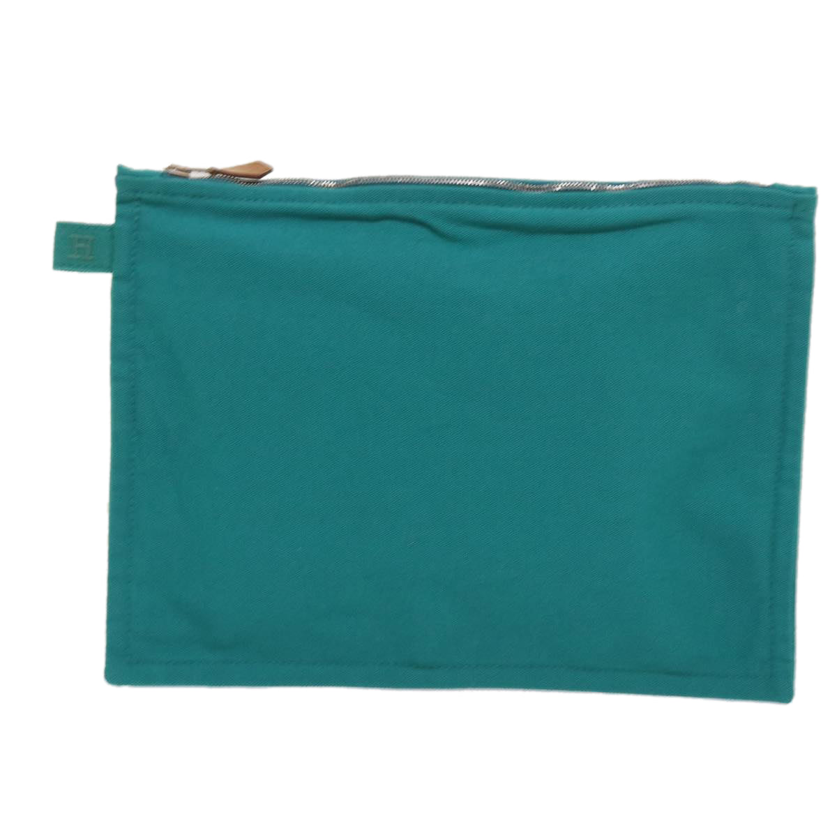 HERMES Pouch Canvas Turquoise Blue Auth ep3072