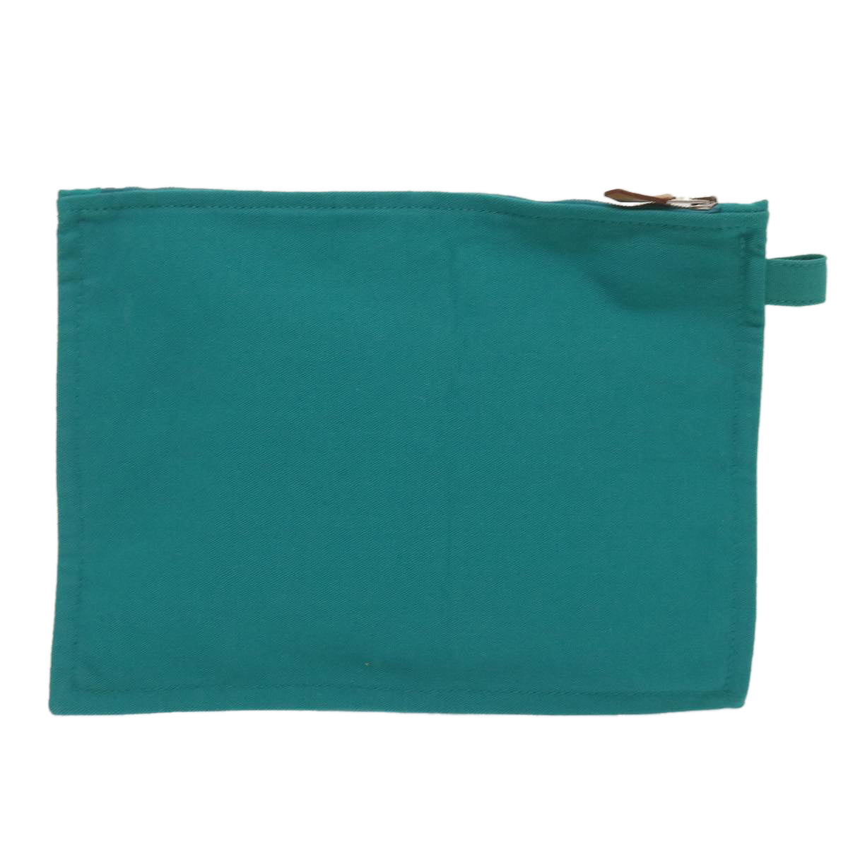 HERMES Pouch Canvas Turquoise Blue Auth ep3072