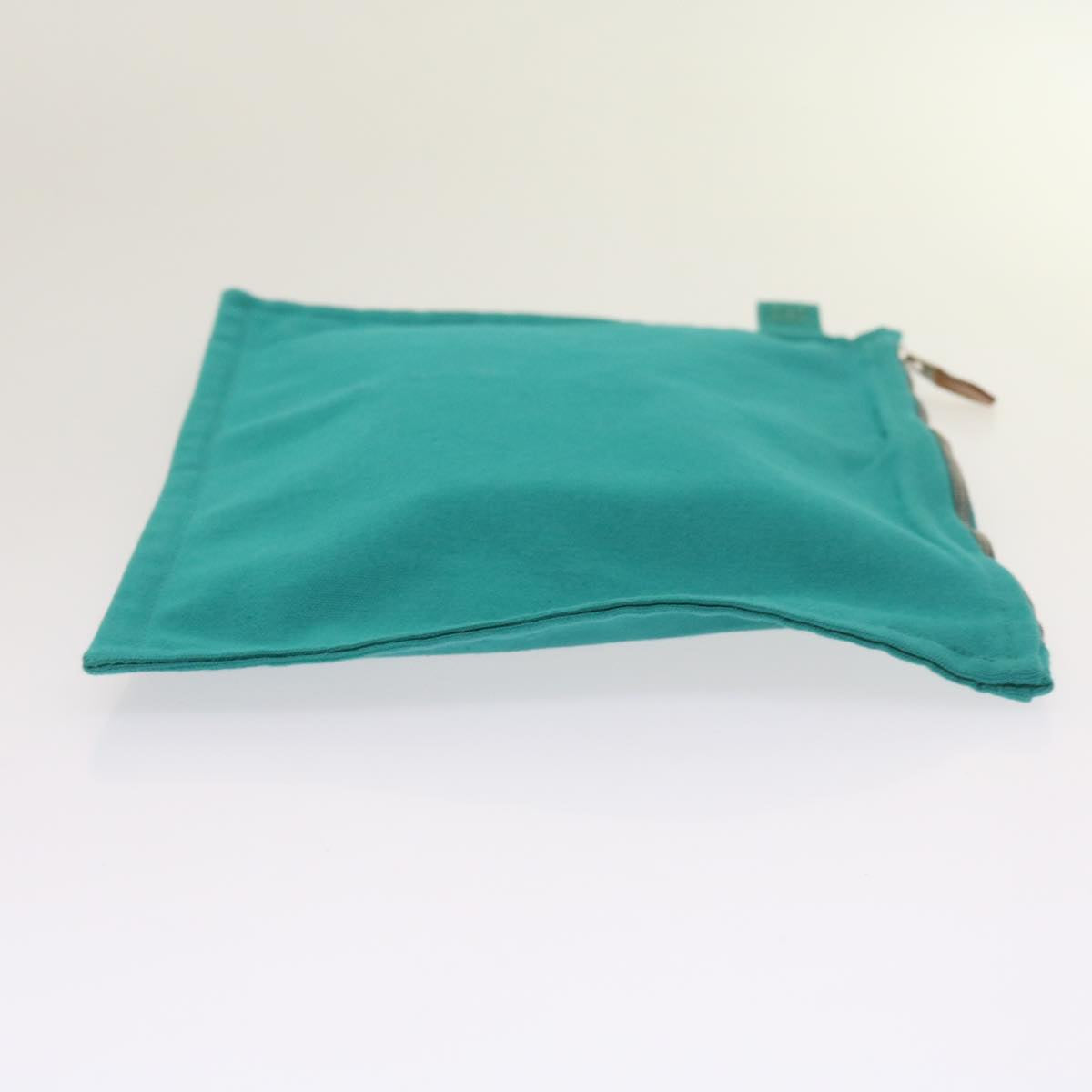 HERMES Pouch Canvas Turquoise Blue Auth ep3072