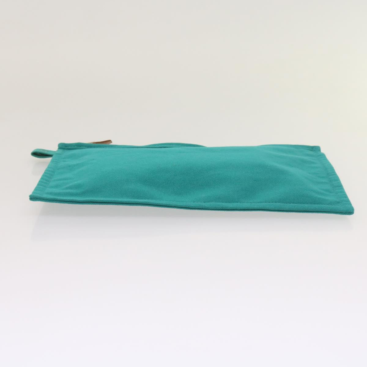 HERMES Pouch Canvas Turquoise Blue Auth ep3072