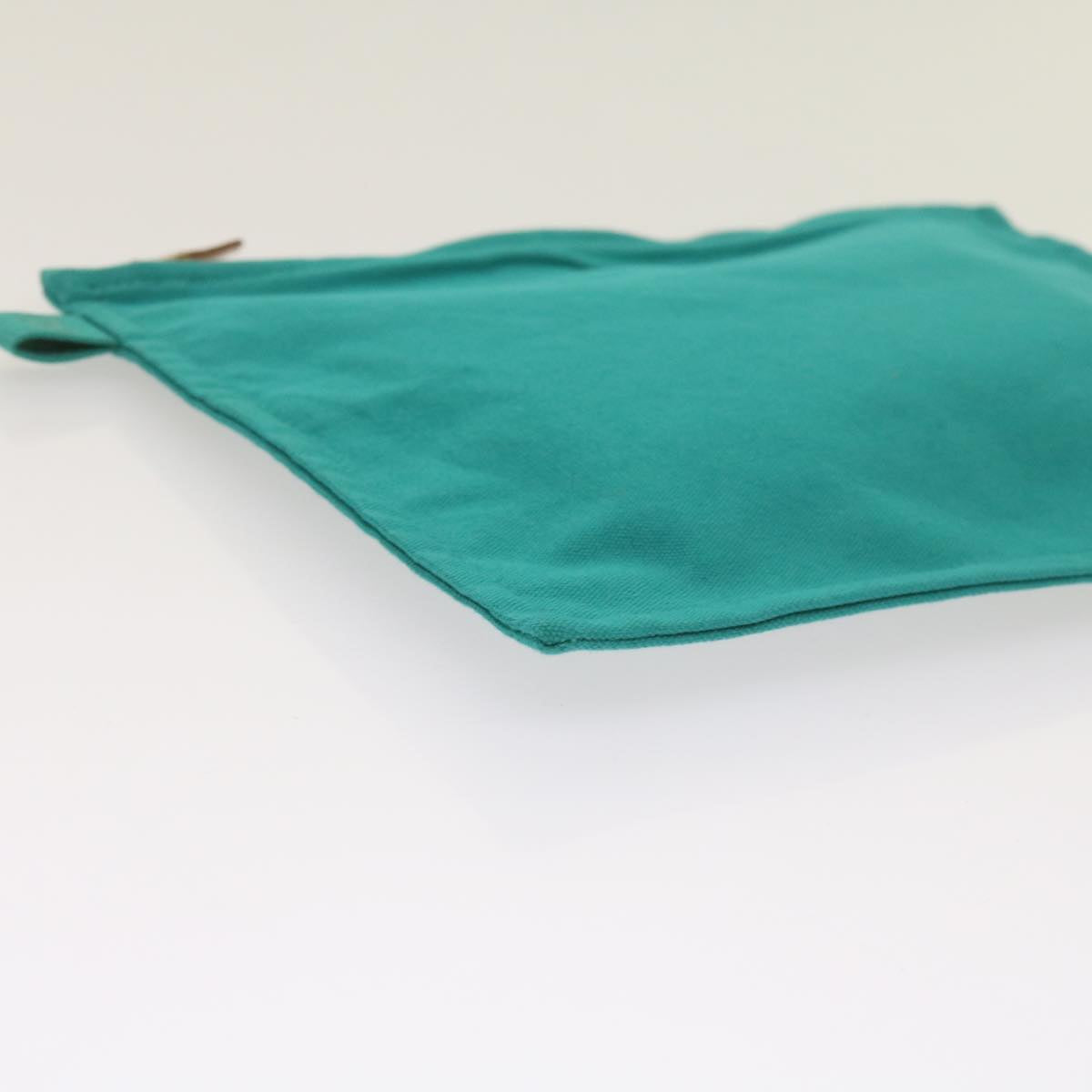 HERMES Pouch Canvas Turquoise Blue Auth ep3072