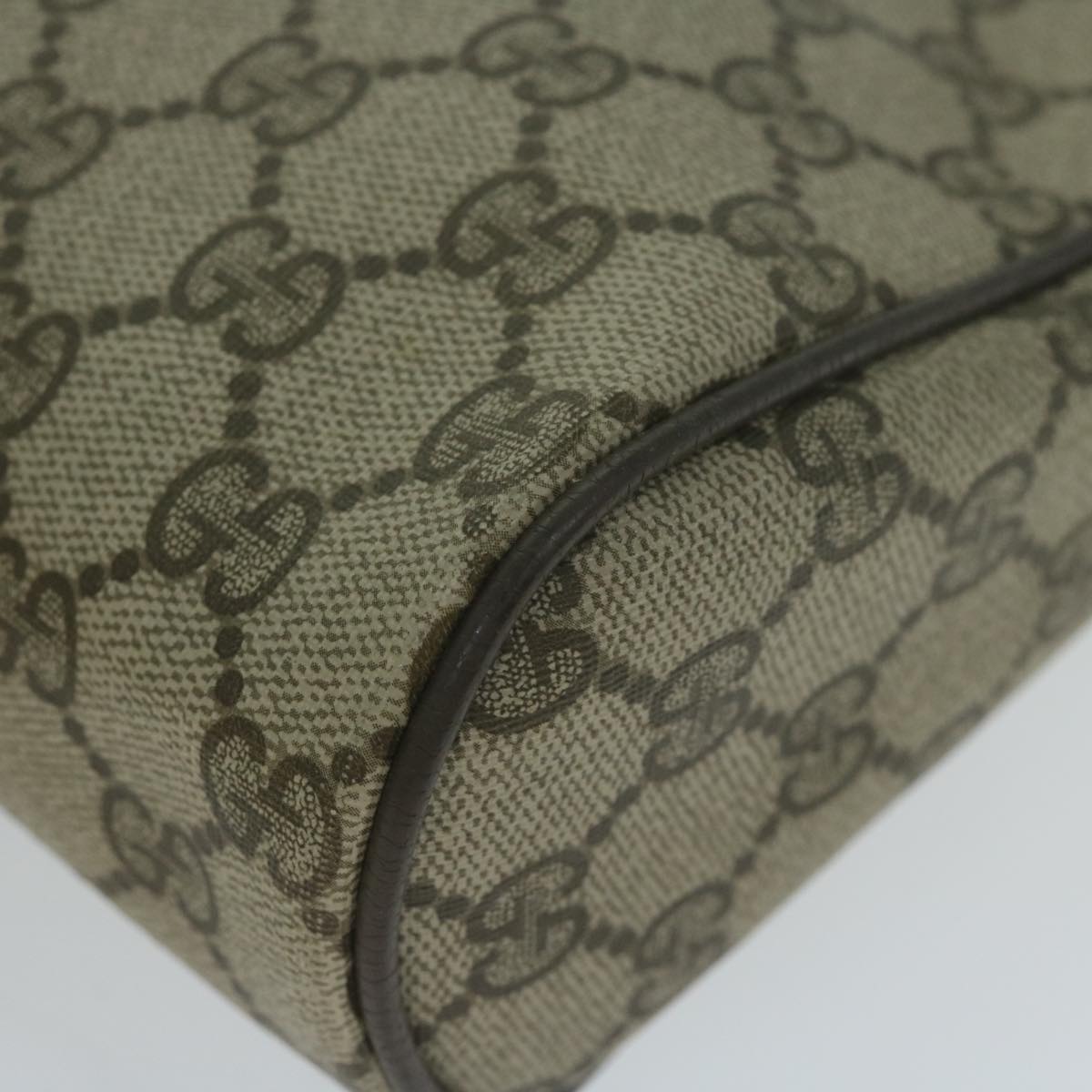 GUCCI GG Supreme Web Sherry Line Clutch Bag Beige Red 56 01 012 Auth ep3084