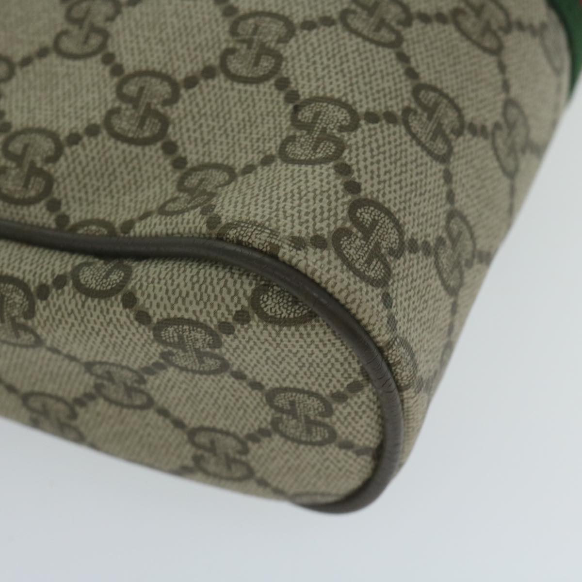 GUCCI GG Supreme Web Sherry Line Clutch Bag Beige Red 56 01 012 Auth ep3084
