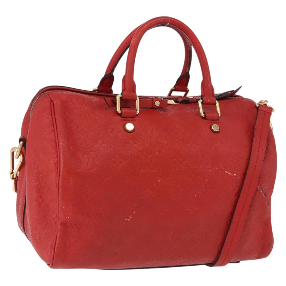 LOUIS VUITTON Monogram Empreinte Speedy Bandouliere 30 Bag 2way Red Auth ep3113