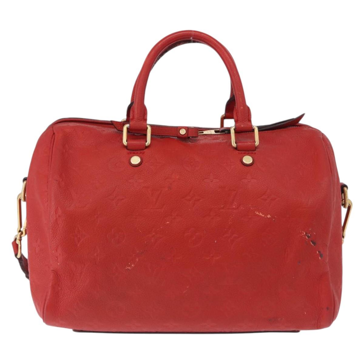 LOUIS VUITTON Monogram Empreinte Speedy Bandouliere 30 Bag 2way Red Auth ep3113