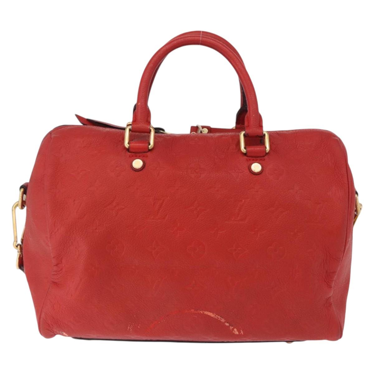 LOUIS VUITTON Monogram Empreinte Speedy Bandouliere 30 Bag 2way Red Auth ep3113