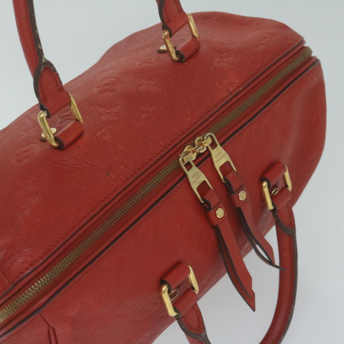 LOUIS VUITTON Monogram Empreinte Speedy Bandouliere 30 Bag 2way Red Auth ep3113