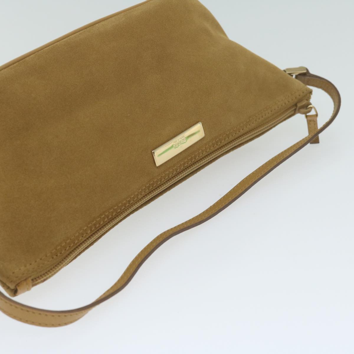 GUCCI Accessory Pouch Suede Beige 039 1103 Auth ep3139