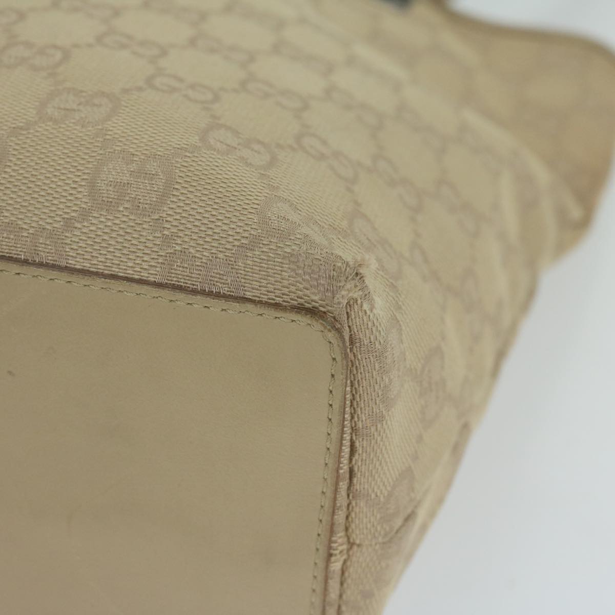 GUCCI GG Canvas Tote Bag Beige 31244 Auth ep3172
