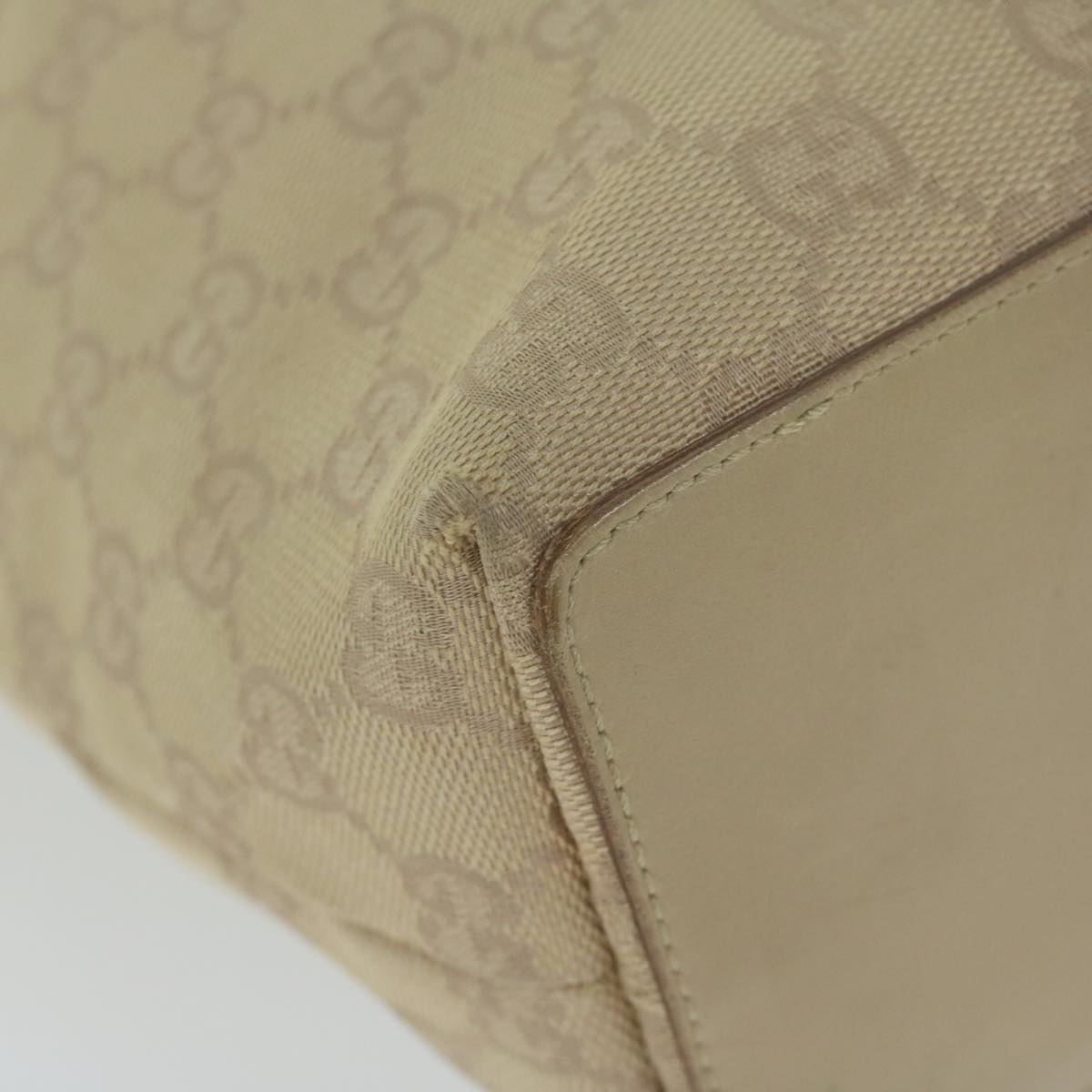 GUCCI GG Canvas Tote Bag Beige 31244 Auth ep3172