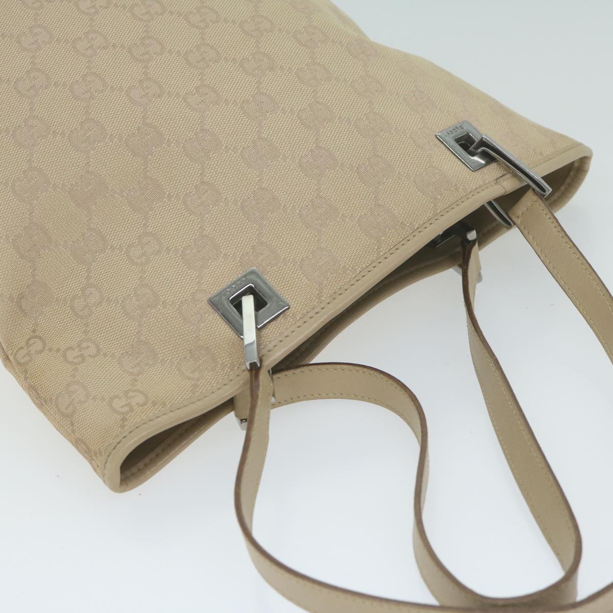 GUCCI GG Canvas Tote Bag Beige 31244 Auth ep3172