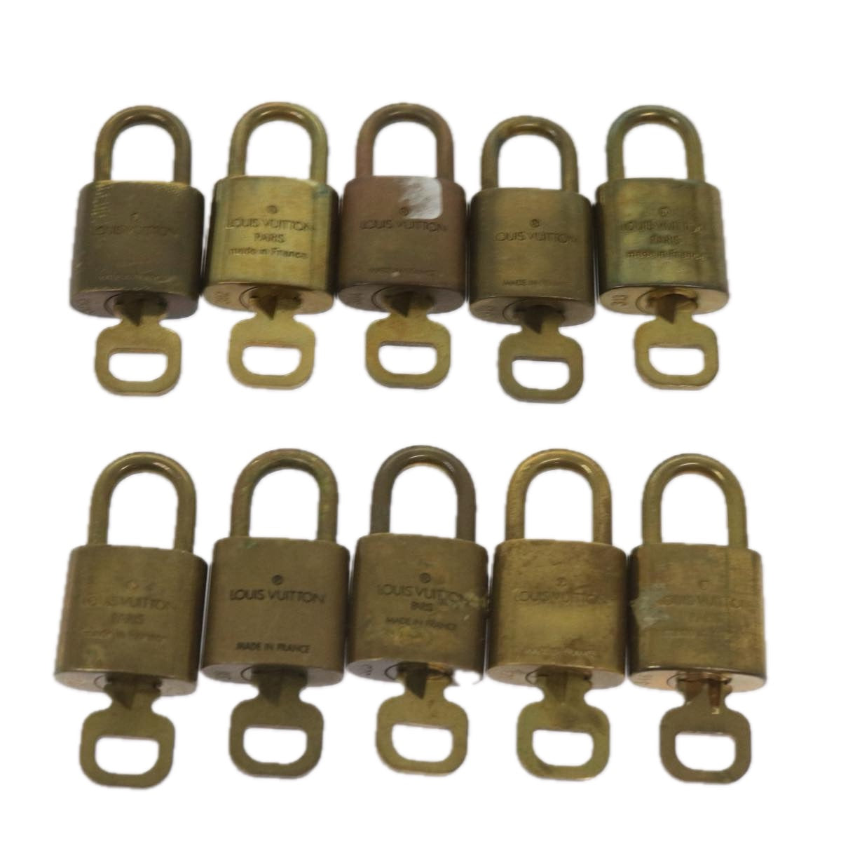 LOUIS VUITTON Padlock 10set Padlock Gold Tone LV Auth ep3232