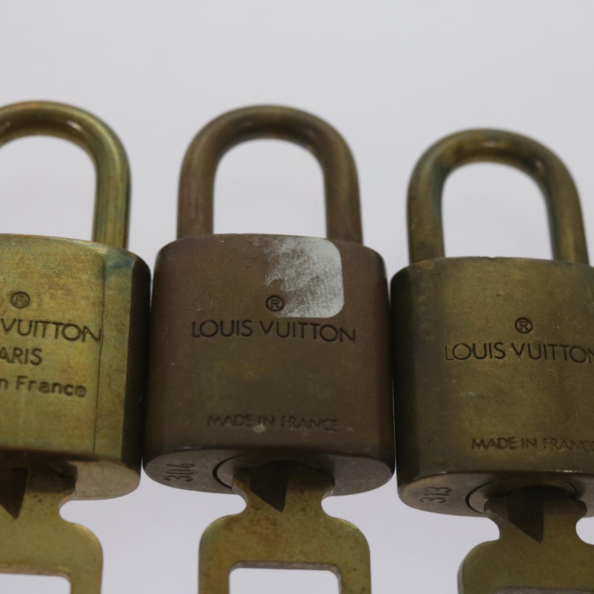 LOUIS VUITTON Padlock 10set Padlock Gold Tone LV Auth ep3232