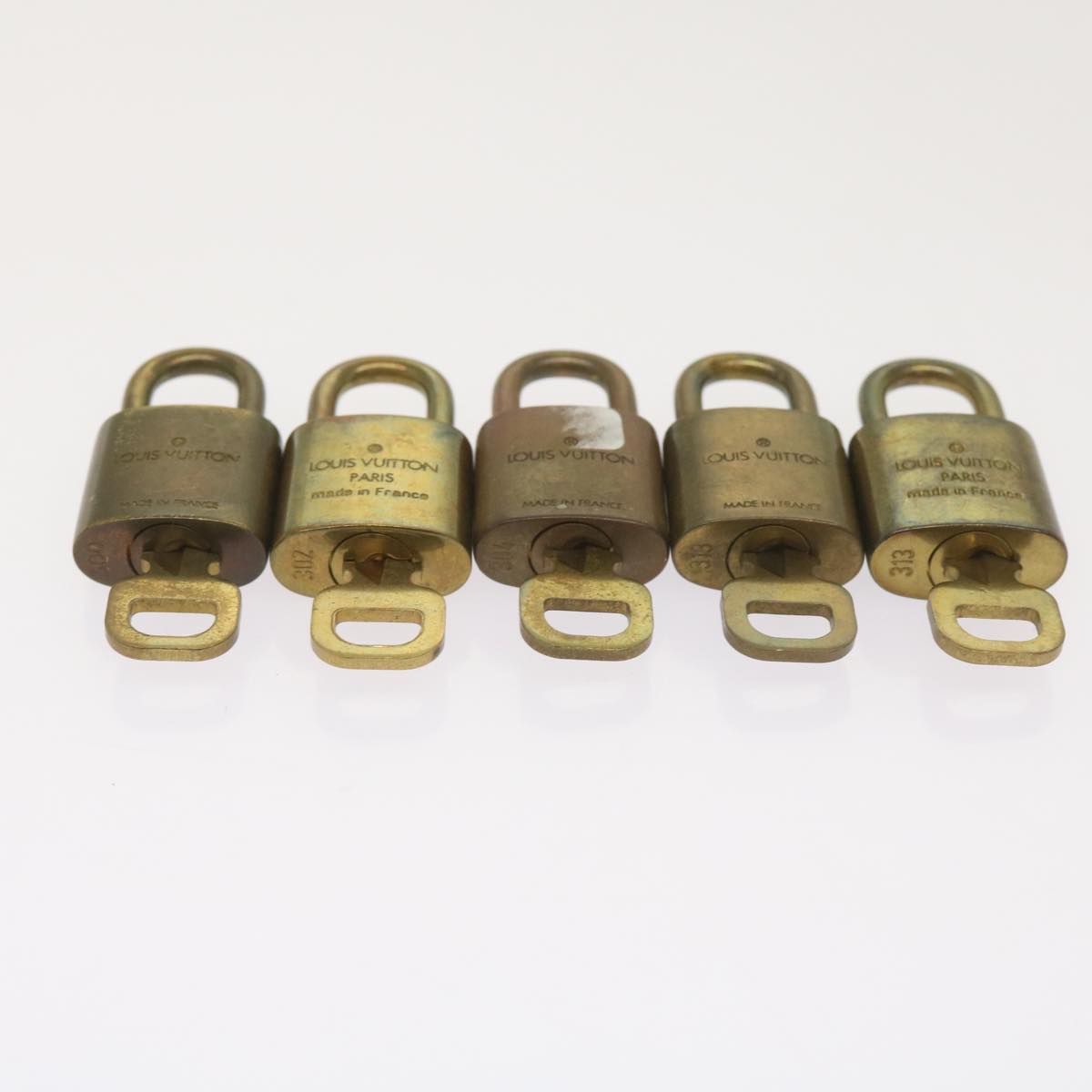 LOUIS VUITTON Padlock 10set Padlock Gold Tone LV Auth ep3232