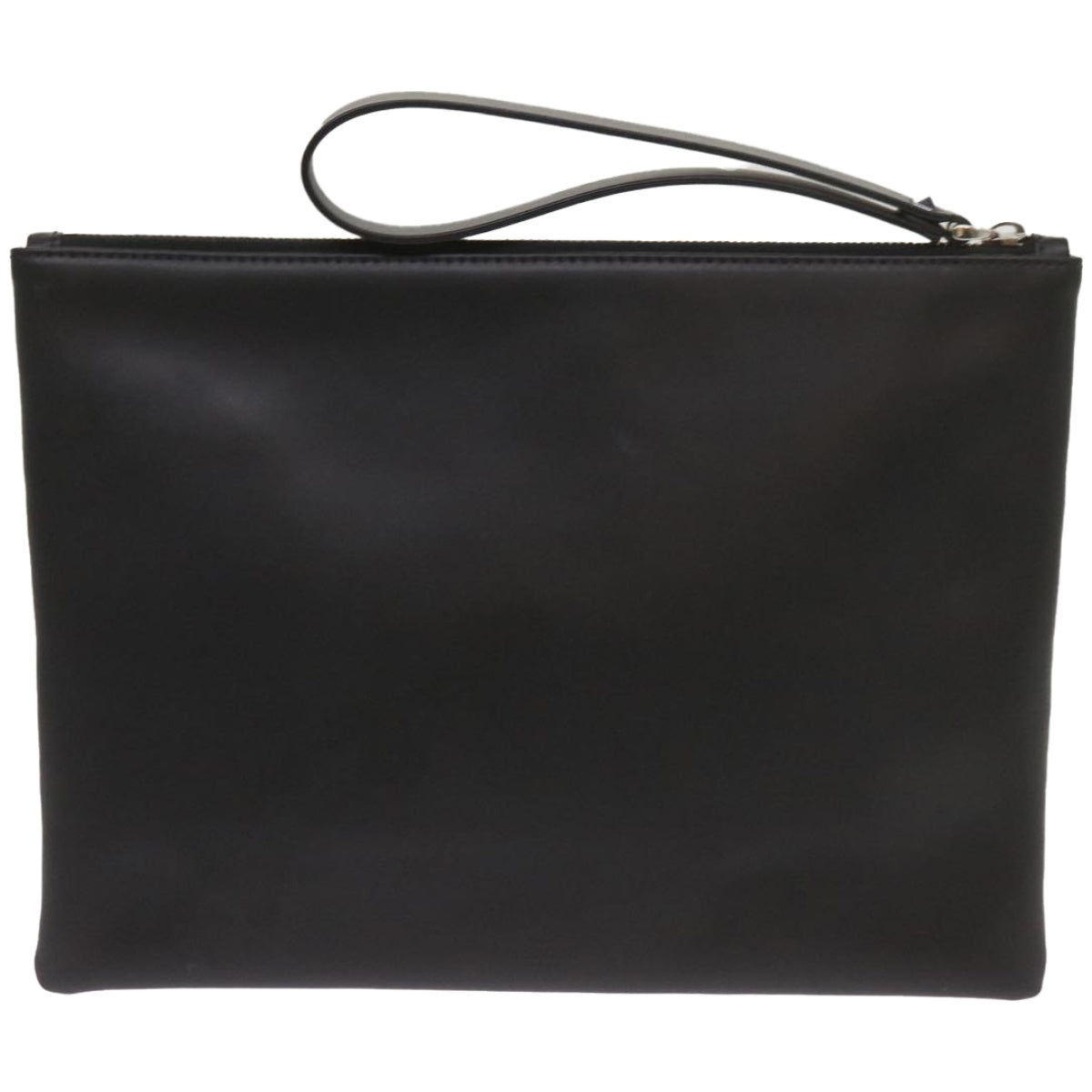VALENTINO Clutch Bag Leather Black Auth ep3342