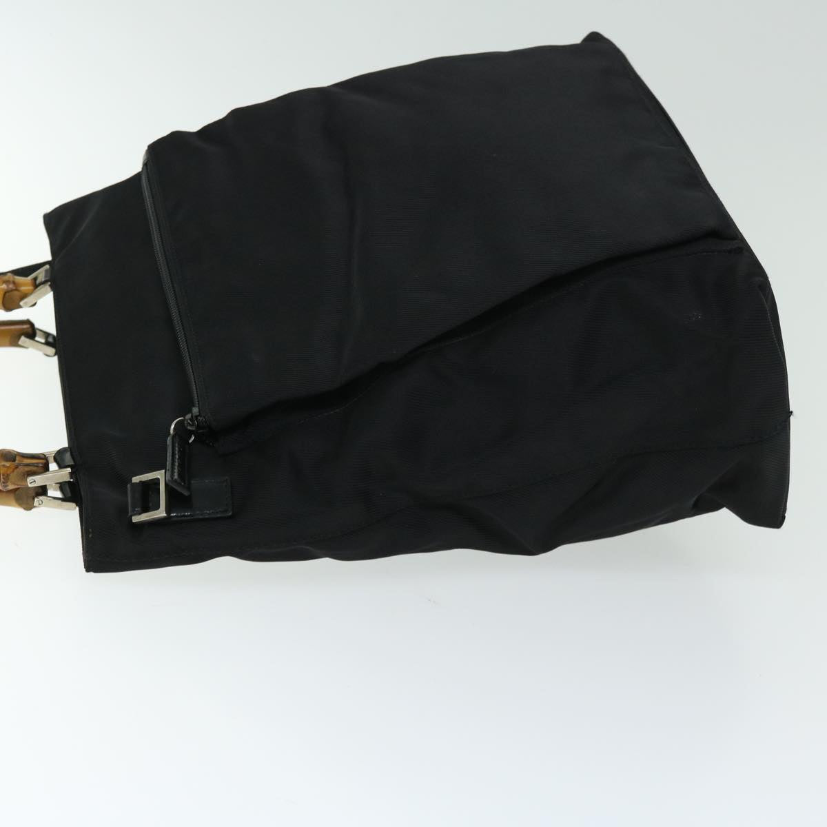 GUCCI Bamboo Hand Bag Nylon 2way Black 002 3754 0506 Auth ep3379
