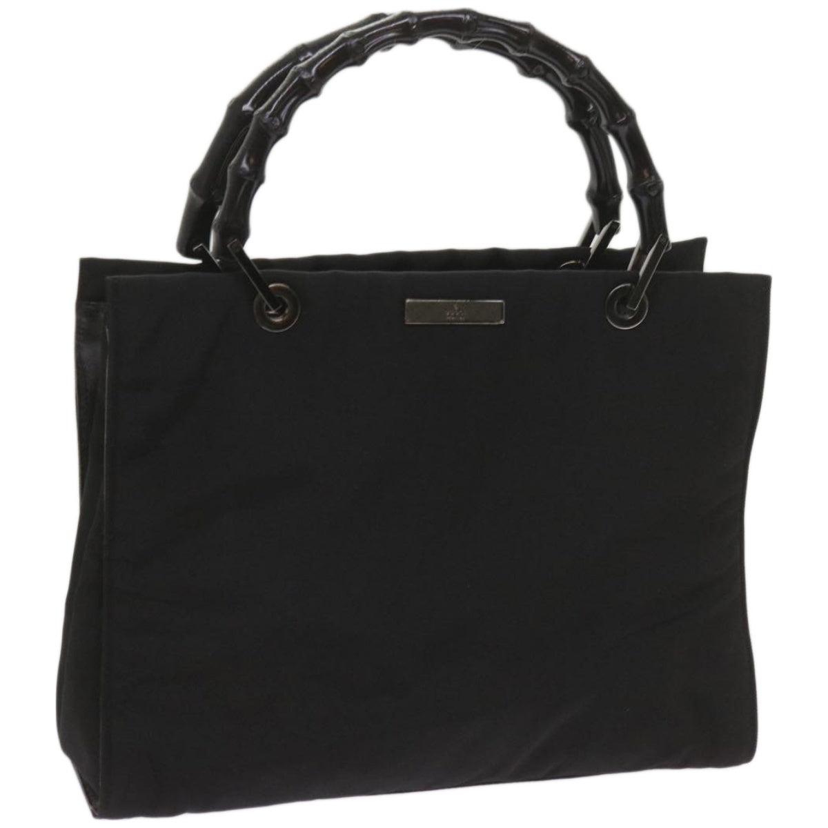 GUCCI Bamboo Hand Bag Canvas Black 002 1016 Auth ep3520
