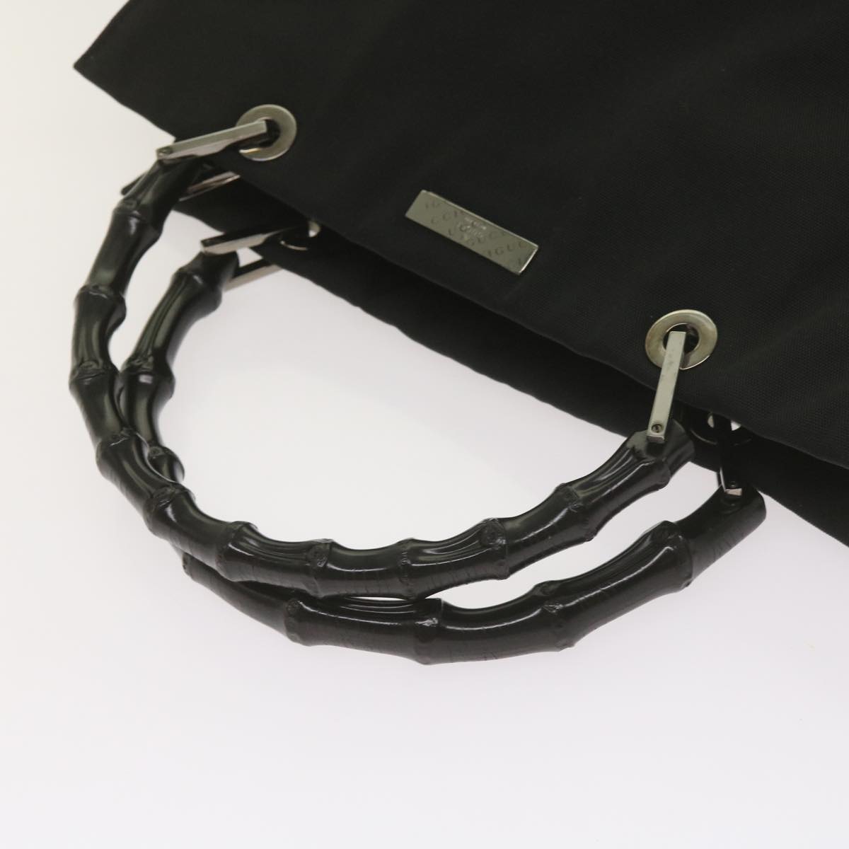 GUCCI Bamboo Hand Bag Canvas Black 002 1016 Auth ep3520