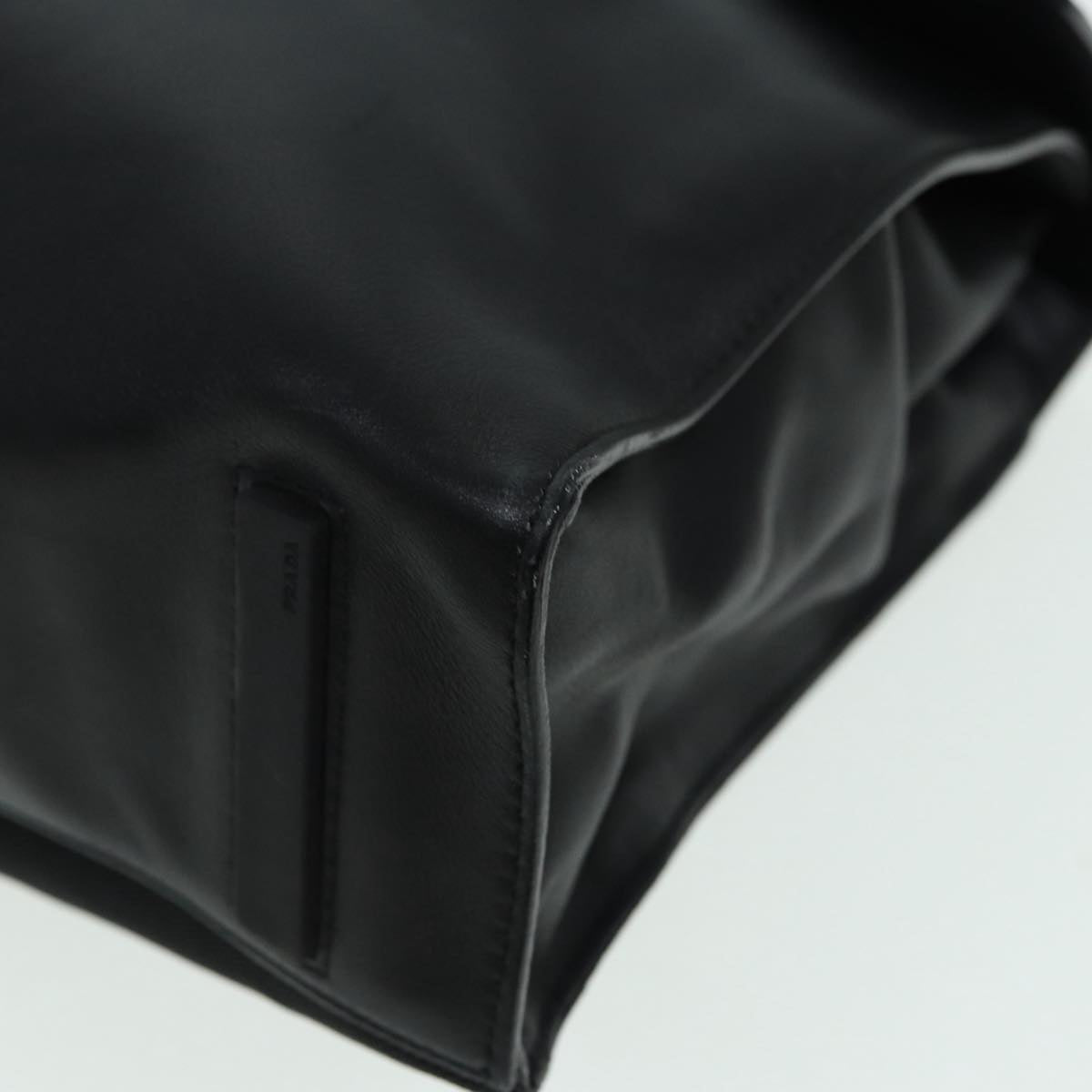 PRADA Shoulder Bag Leather Black Auth ep3608