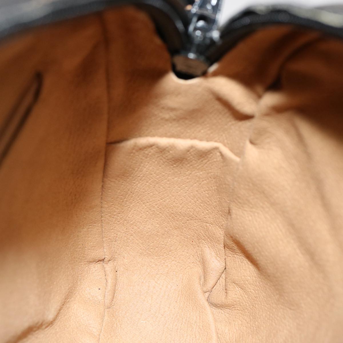 GUCCI Micro GG Canvas Shoulder Bag PVC Leather Beige Black Auth ep4221