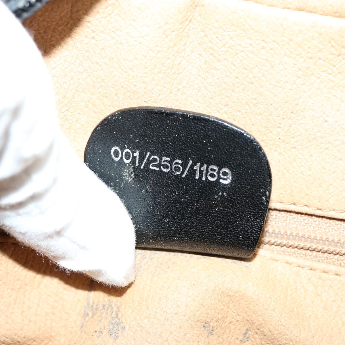 GUCCI Micro GG Canvas Shoulder Bag PVC Leather Beige Black Auth ep4221