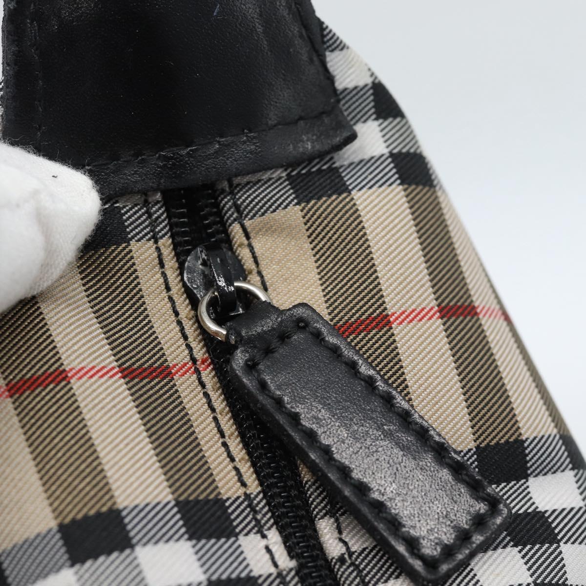 BURBERRY Pouch Nylon Beige Black Auth ep4226