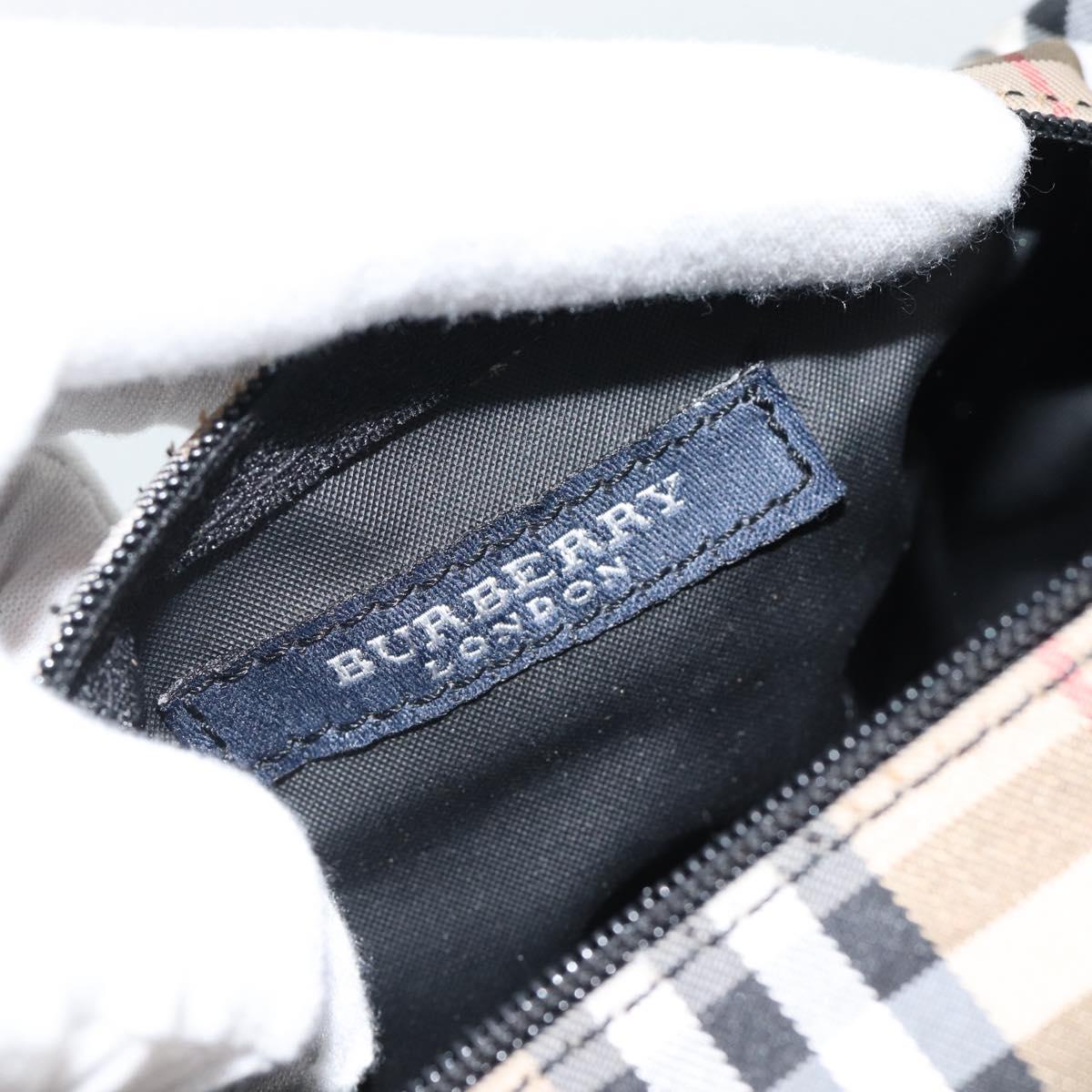 BURBERRY Pouch Nylon Beige Black Auth ep4226