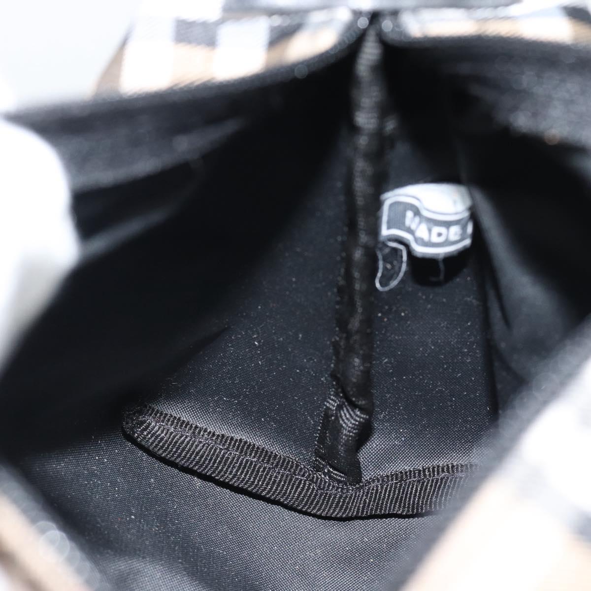 BURBERRY Pouch Nylon Beige Black Auth ep4226