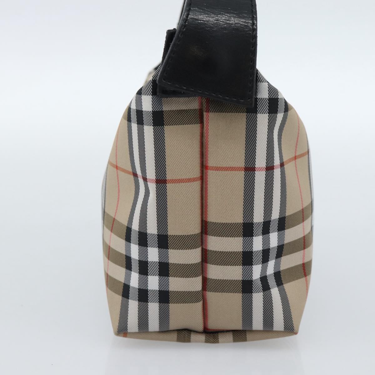 BURBERRY Pouch Nylon Beige Black Auth ep4226