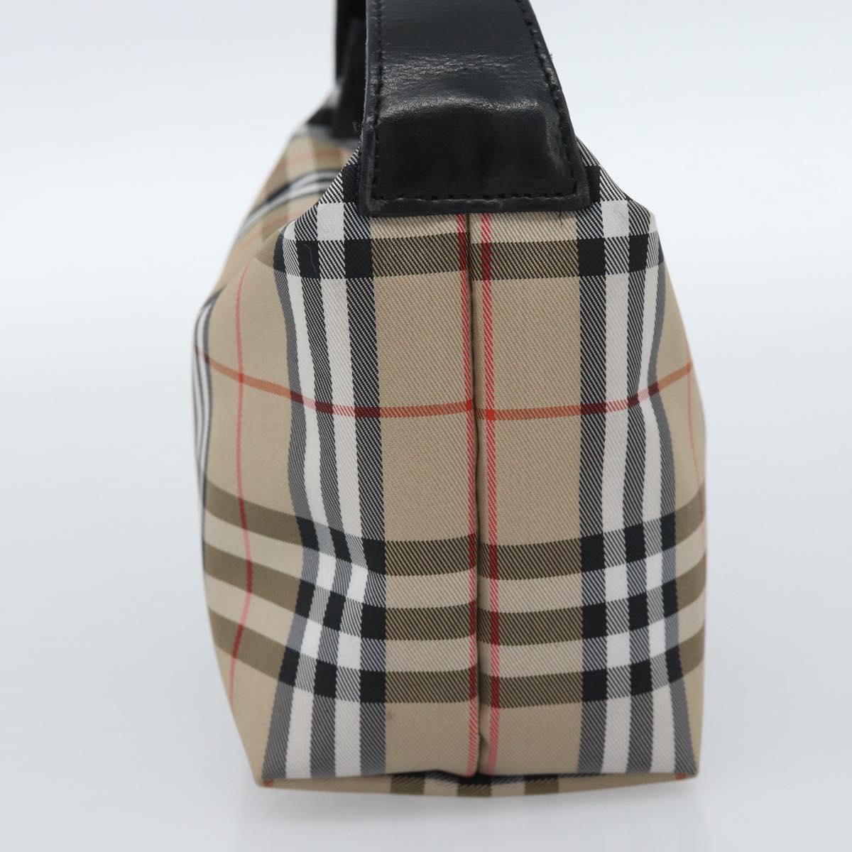 BURBERRY Pouch Nylon Beige Black Auth ep4226