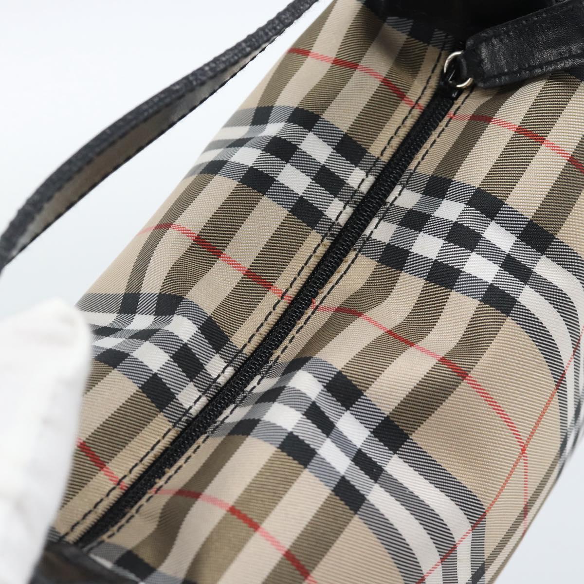 BURBERRY Pouch Nylon Beige Black Auth ep4226