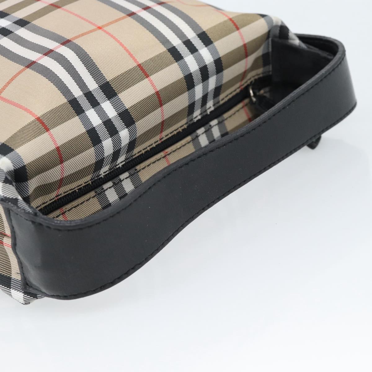 BURBERRY Pouch Nylon Beige Black Auth ep4226