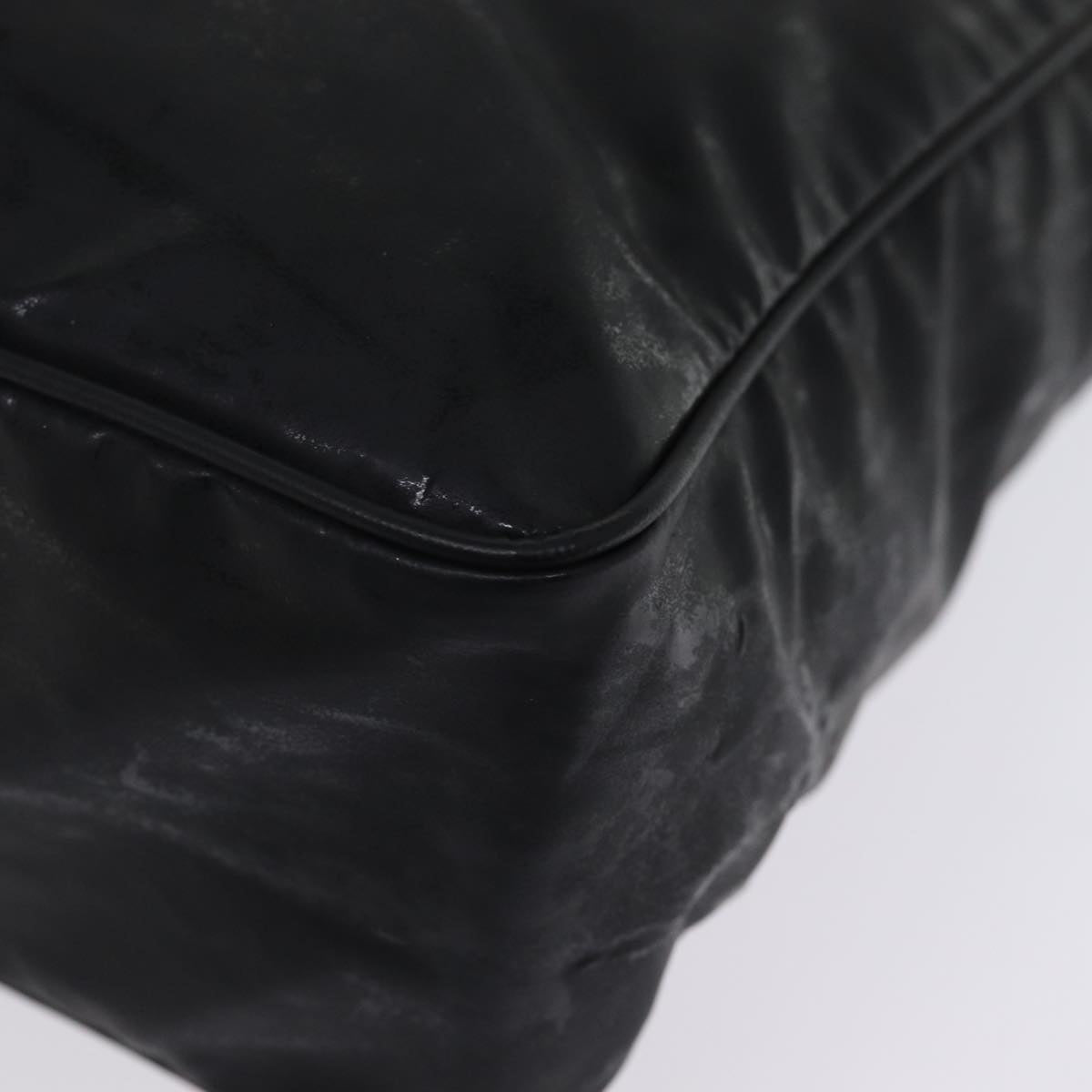 CHANEL Chain Shoulder Bag Coated Canvas Black CC Auth ep4383