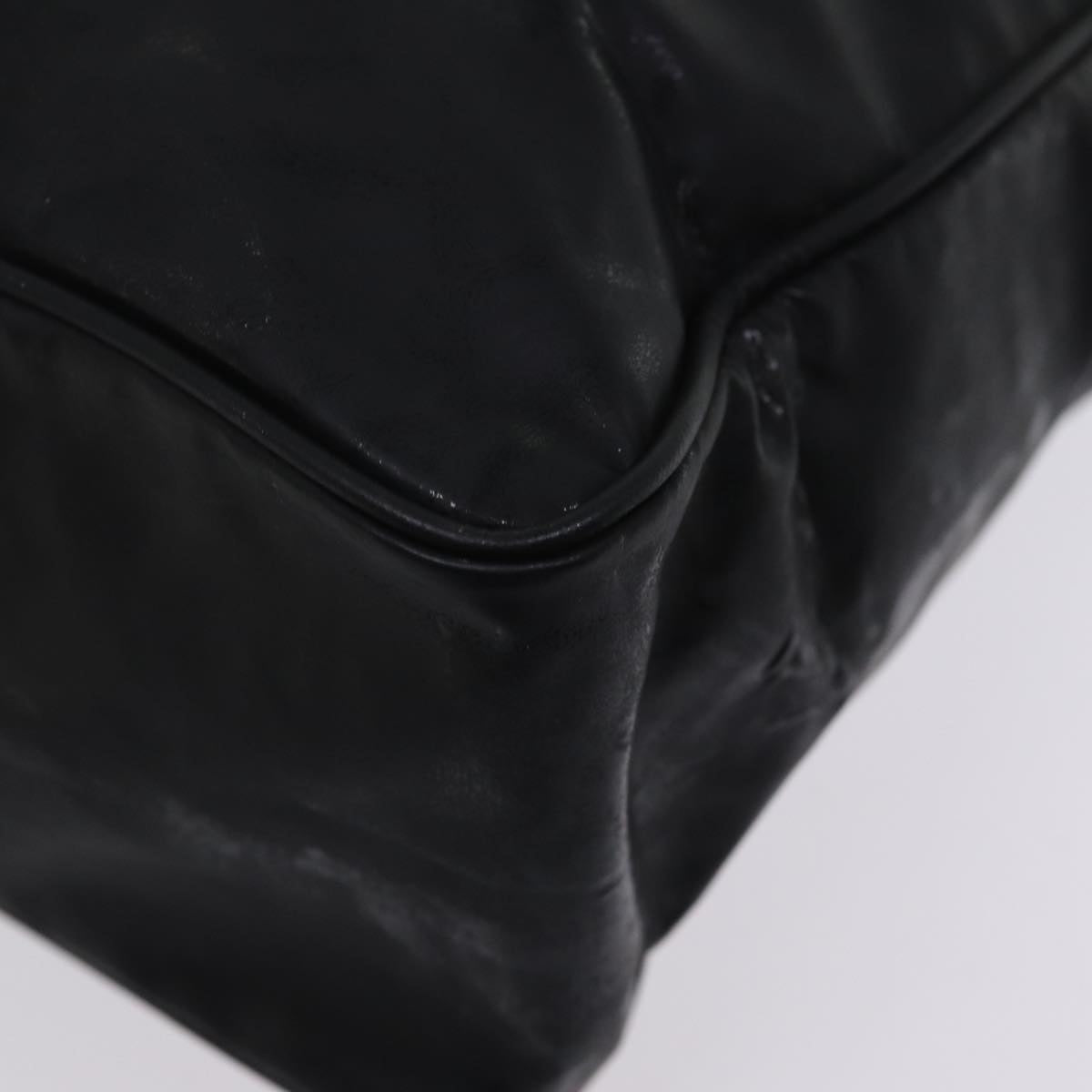 CHANEL Chain Shoulder Bag Coated Canvas Black CC Auth ep4383